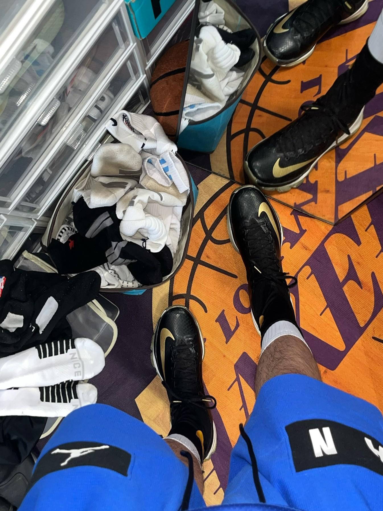 黑金KD上脚|篮球男生鞋袜全套OOTD🏀